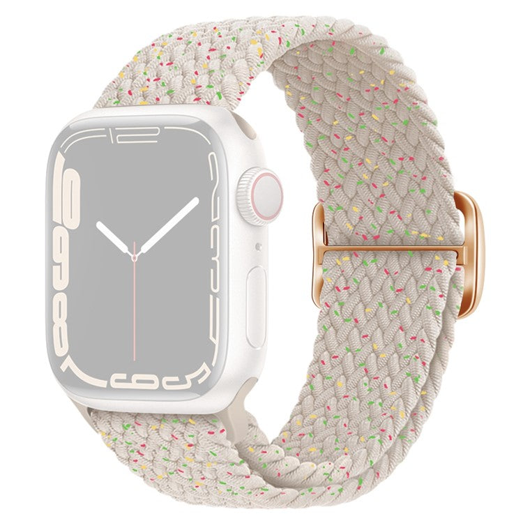 For Apple Watch Series 10 42mm / 9 8 7 41mm / 6 5 4 SE SE (2022) SE (2023) 40mm / 3 2 1 38mm Braided Stretchy Band Adjustable Elastic Soft Wristband Replacement - Starlight Color Dots