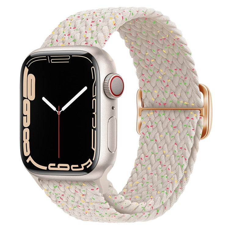 For Apple Watch Series 10 42mm / 9 8 7 41mm / 6 5 4 SE SE (2022) SE (2023) 40mm / 3 2 1 38mm Braided Stretchy Band Adjustable Elastic Soft Wristband Replacement - Starlight Color Dots