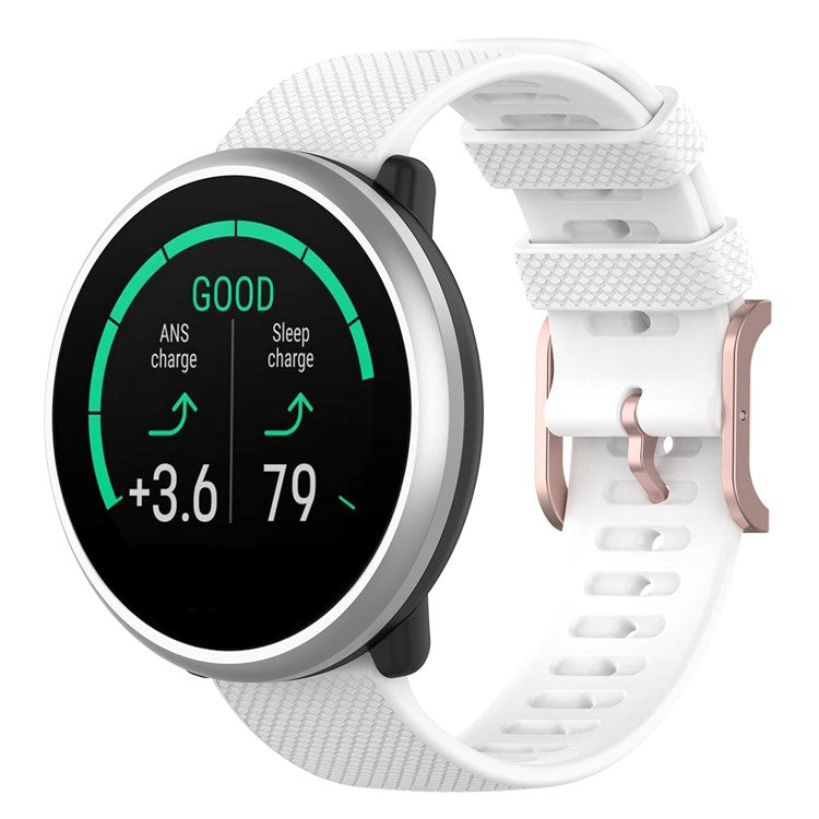 For Samsung Galaxy Watch6 40mm 44mm / Watch6 Classic 43mm 47mm / Watch 5 40mm 44mm / 5 Pro 45mm / Watch4 40mm 44mm Anti-slip Dot Texture Design Silicone Watch Band Wrist Strap - White