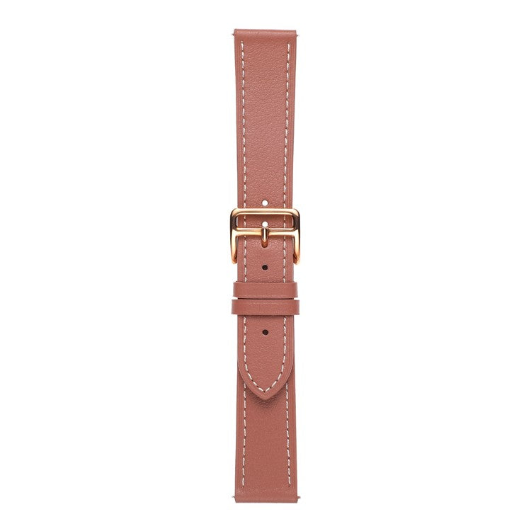 For Samsung Galaxy Watch 5 40mm / 44mm / Watch 5 Pro 45mm Textured Genuine Leather Smart Watch Band Adjustable Buckle Strap - Deep Pink