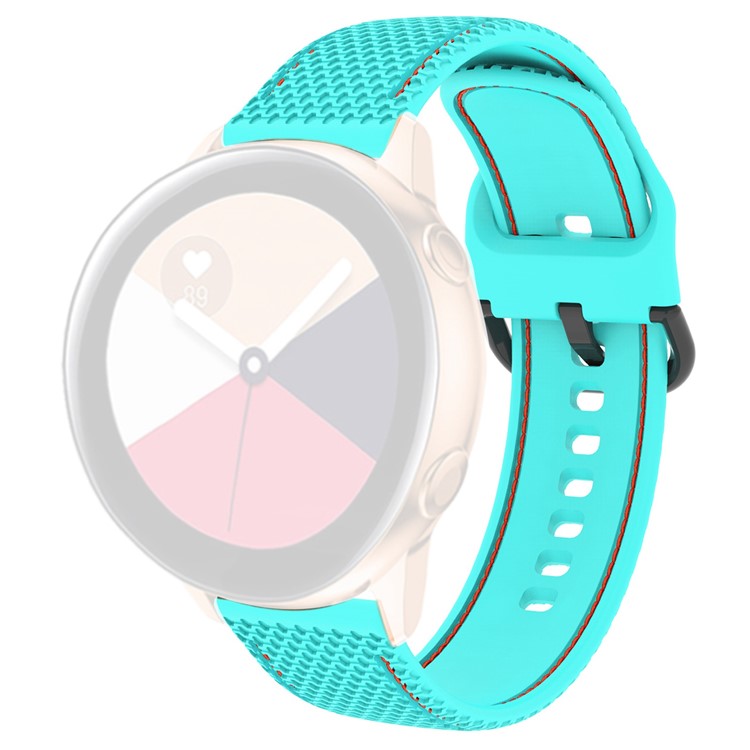 For Samsung Galaxy Watch 5 40mm / Watch 5 44mm / Watch 5 Pro 45mm Stitching Line Dual Color Silicone Watch Band Replacement Wrist Strap - Teal