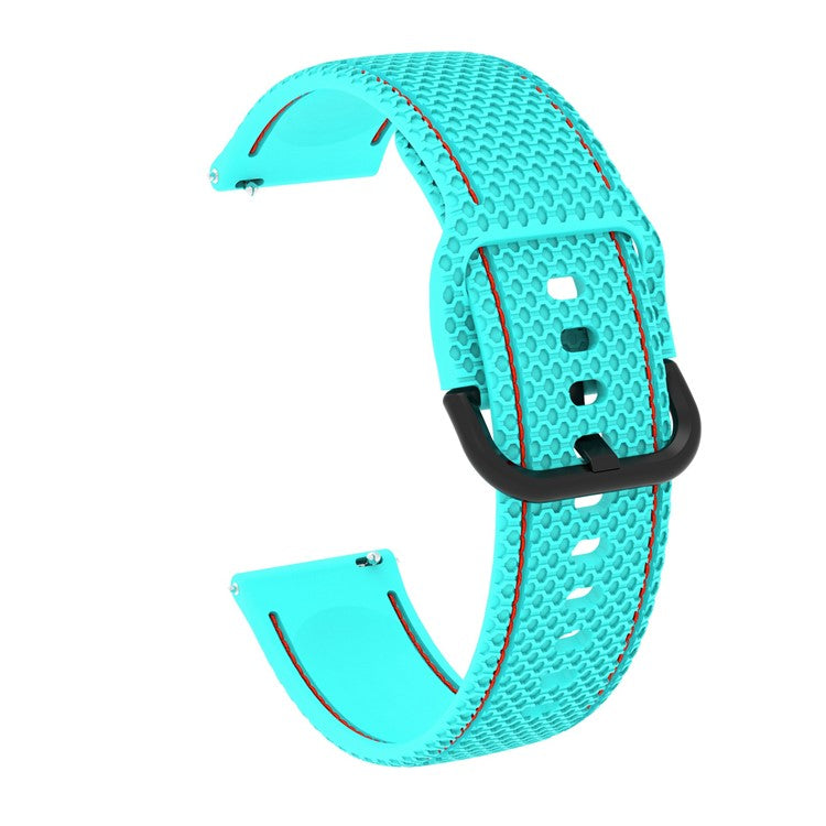For Samsung Galaxy Watch 5 40mm / Watch 5 44mm / Watch 5 Pro 45mm Stitching Line Dual Color Silicone Watch Band Replacement Wrist Strap - Teal