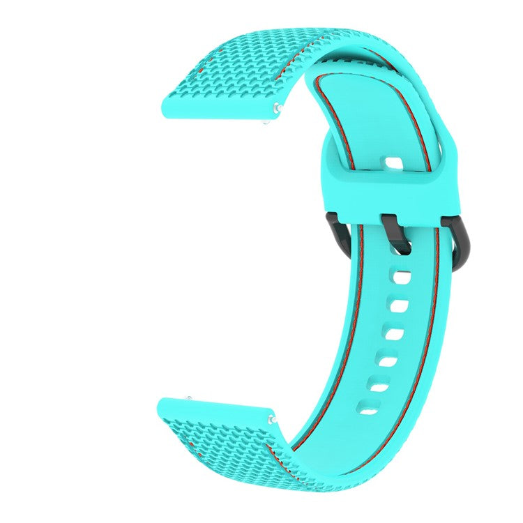 For Samsung Galaxy Watch 5 40mm / Watch 5 44mm / Watch 5 Pro 45mm Stitching Line Dual Color Silicone Watch Band Replacement Wrist Strap - Teal