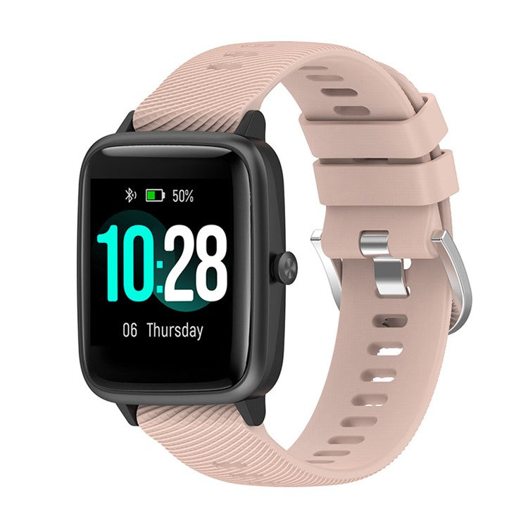 For Xiaomi Haylou Solar LS01 / Boat Watch Storm Silicone Smart Watch Strap Cross Stripe Design 19mm Universal Adjustable Wrist Band - Light Pink