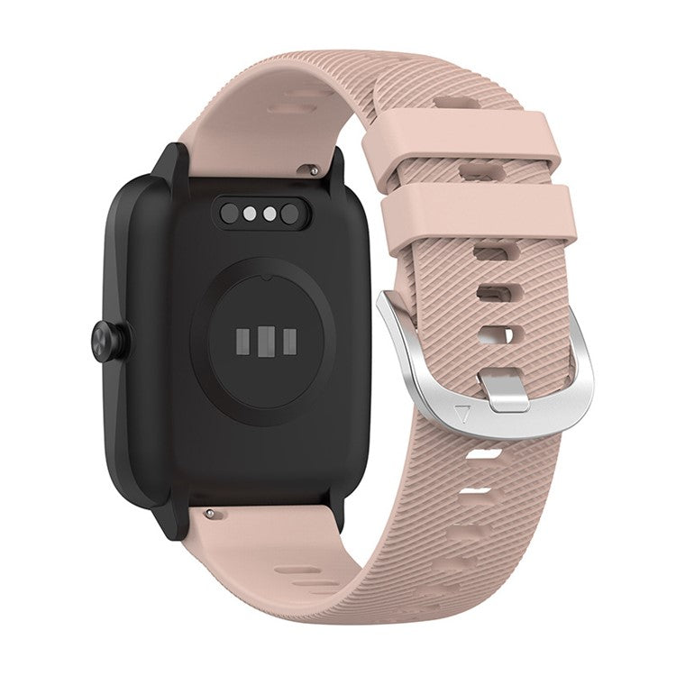 For Xiaomi Haylou Solar LS01 / Boat Watch Storm Silicone Smart Watch Strap Cross Stripe Design 19mm Universal Adjustable Wrist Band - Light Pink