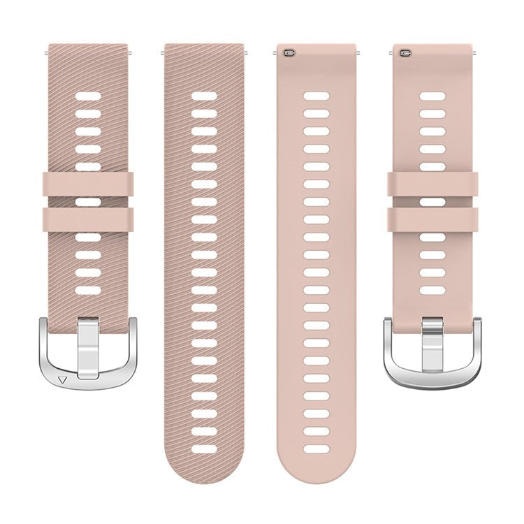 For Xiaomi Haylou Solar LS01 / Boat Watch Storm Silicone Smart Watch Strap Cross Stripe Design 19mm Universal Adjustable Wrist Band - Light Pink
