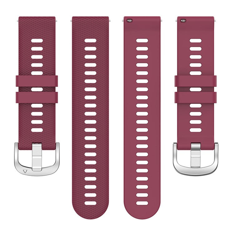 For Xiaomi Haylou Solar LS01 / Boat Watch Storm Silicone Smart Watch Strap Cross Stripe Design 19mm Universal Adjustable Wrist Band - Wine Red