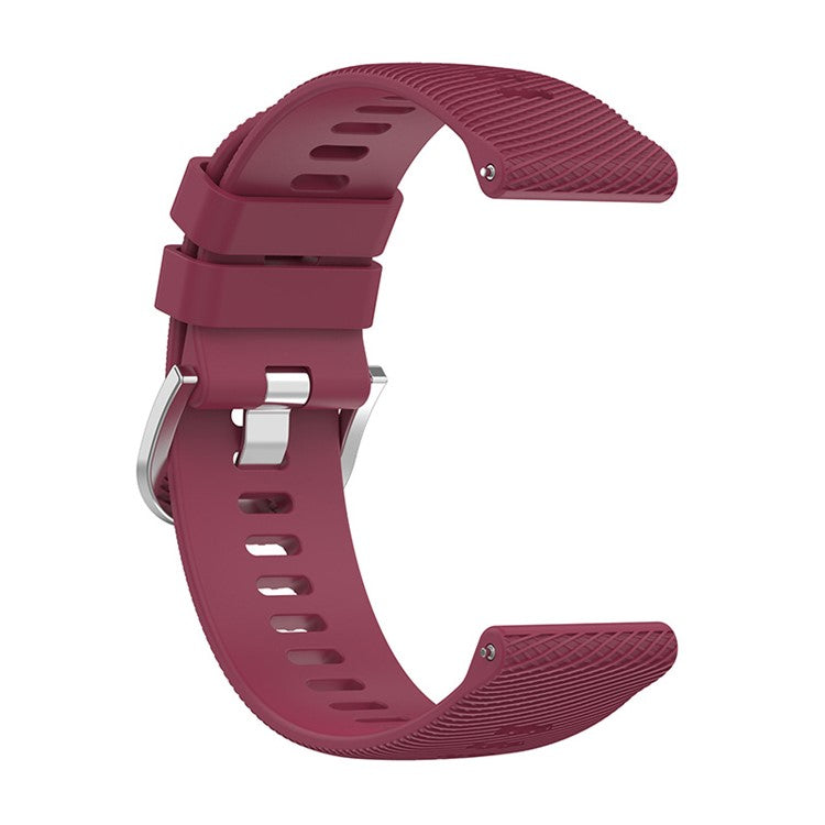 For Xiaomi Haylou Solar LS01 / Boat Watch Storm Silicone Smart Watch Strap Cross Stripe Design 19mm Universal Adjustable Wrist Band - Wine Red
