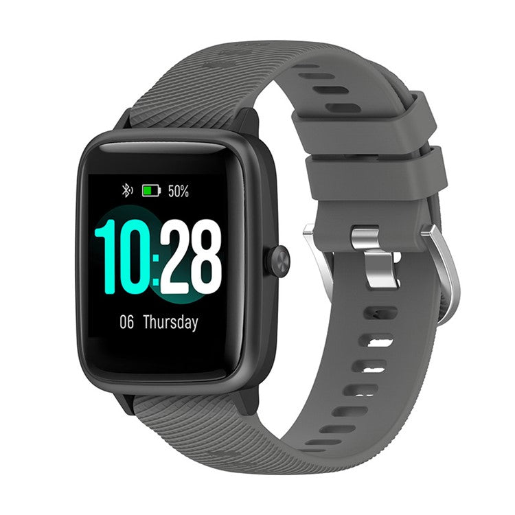 For Xiaomi Haylou Solar LS01 / Boat Watch Storm Silicone Smart Watch Strap Cross Stripe Design 19mm Universal Adjustable Wrist Band - Grey