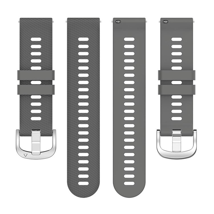 For Xiaomi Haylou Solar LS01 / Boat Watch Storm Silicone Smart Watch Strap Cross Stripe Design 19mm Universal Adjustable Wrist Band - Grey