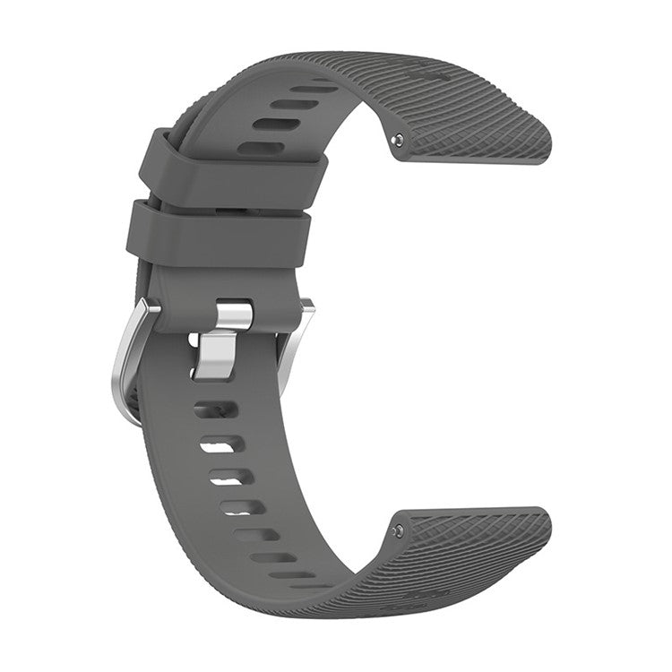For Xiaomi Haylou Solar LS01 / Boat Watch Storm Silicone Smart Watch Strap Cross Stripe Design 19mm Universal Adjustable Wrist Band - Grey