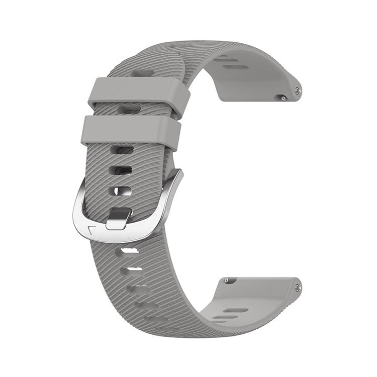 For Garmin Forerunner 255 / Vivoactive 4 Cross Stripe Design 22mm Universal Watch Strap Silicone Replacement Wrist Band - Light Grey