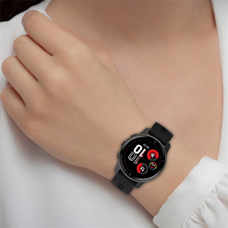 For Garmin Forerunner 255 / Vivoactive 4 Cross Stripe Design 22mm Universal Watch Strap Silicone Replacement Wrist Band - Light Grey