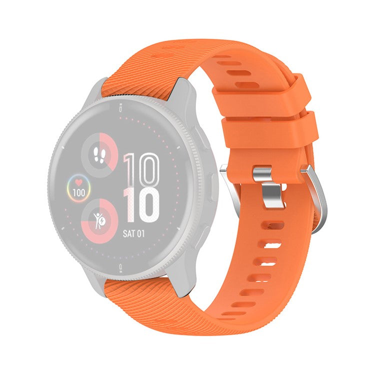 For Garmin Forerunner 255 / Vivoactive 4 Cross Stripe Design 22mm Universal Watch Strap Silicone Replacement Wrist Band - Orange