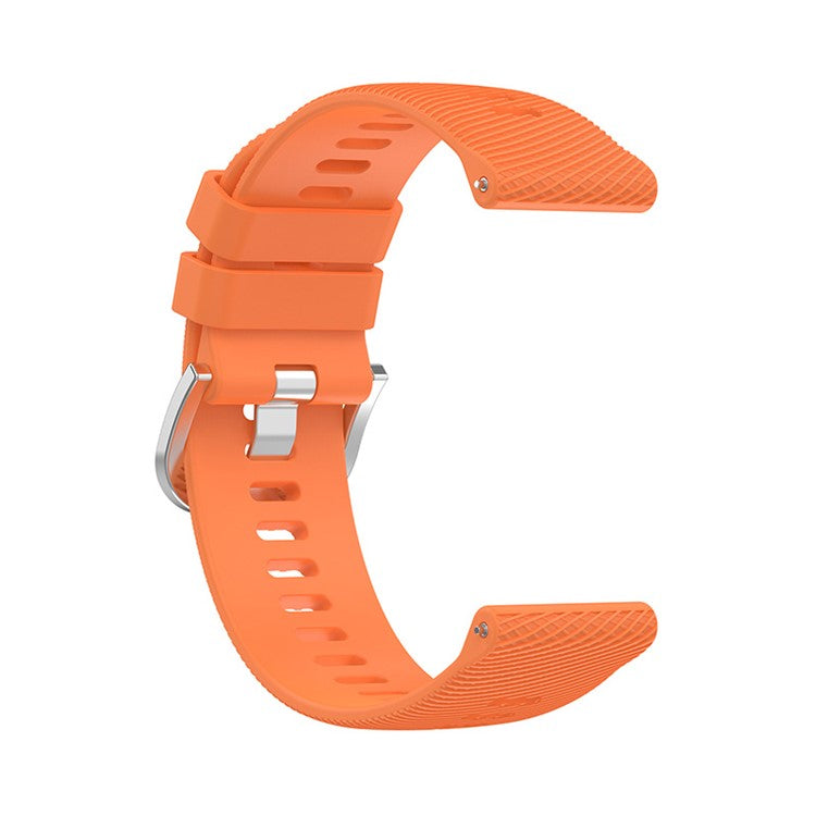 For Garmin Forerunner 255 / Vivoactive 4 Cross Stripe Design 22mm Universal Watch Strap Silicone Replacement Wrist Band - Orange