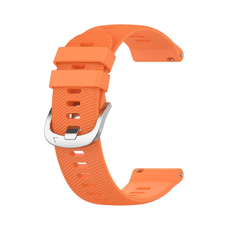 For Garmin Forerunner 255 / Vivoactive 4 Cross Stripe Design 22mm Universal Watch Strap Silicone Replacement Wrist Band - Orange