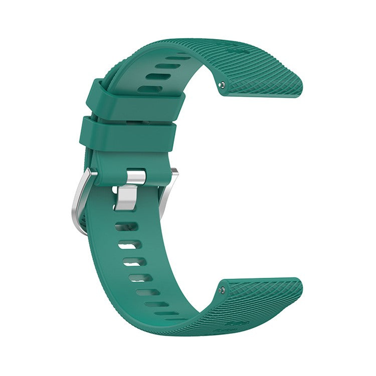 For Garmin Venu 2 Plus / Samsung Galaxy Watch 5 Pro 45mm Cross Stripe Silicone Watch Band 20mm Universal Replacement Wrist Strap - Green