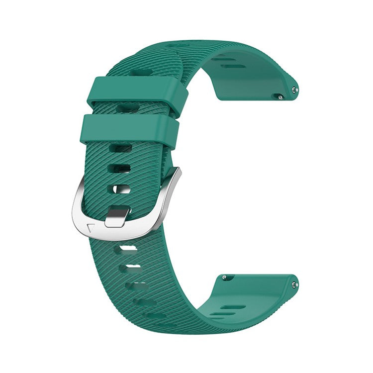 For Garmin Venu 2 Plus / Samsung Galaxy Watch 5 Pro 45mm Cross Stripe Silicone Watch Band 20mm Universal Replacement Wrist Strap - Green