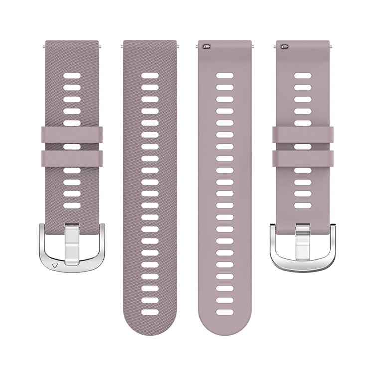 For Garmin Venu 2 Plus / Samsung Galaxy Watch 5 Pro 45mm Cross Stripe Silicone Watch Band 20mm Universal Replacement Wrist Strap - Light Purple