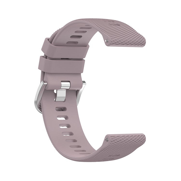 For Garmin Venu 2 Plus / Samsung Galaxy Watch 5 Pro 45mm Cross Stripe Silicone Watch Band 20mm Universal Replacement Wrist Strap - Light Purple