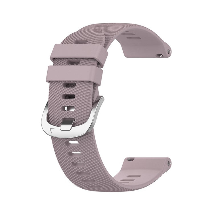 For Garmin Venu 2 Plus / Samsung Galaxy Watch 5 Pro 45mm Cross Stripe Silicone Watch Band 20mm Universal Replacement Wrist Strap - Light Purple