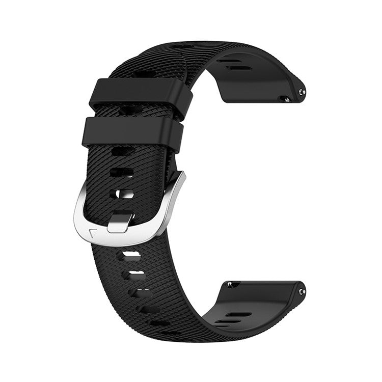 For Garmin Venu 2 Plus / Samsung Galaxy Watch 5 Pro 45mm Cross Stripe Silicone Watch Band 20mm Universal Replacement Wrist Strap - Black