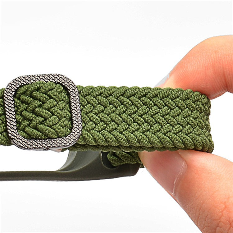 For Xiaomi Mi Band 5 / Band 6 / Band 7 Stretchy Nylon Solo Loop Band Adjustable Braided Sport Elastics Strap - Green