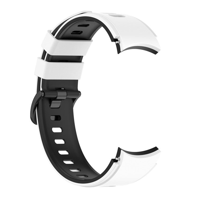 For Samsung Galaxy Watch6 40mm 44mm / Watch6 Classic 43mm 47mm / Watch 5 40mm 44mm / 5 Pro 45mm / Watch4 40mm 44mm / Watch3 41mm Dual-Color Silicone Watch Band Strap - White / Black