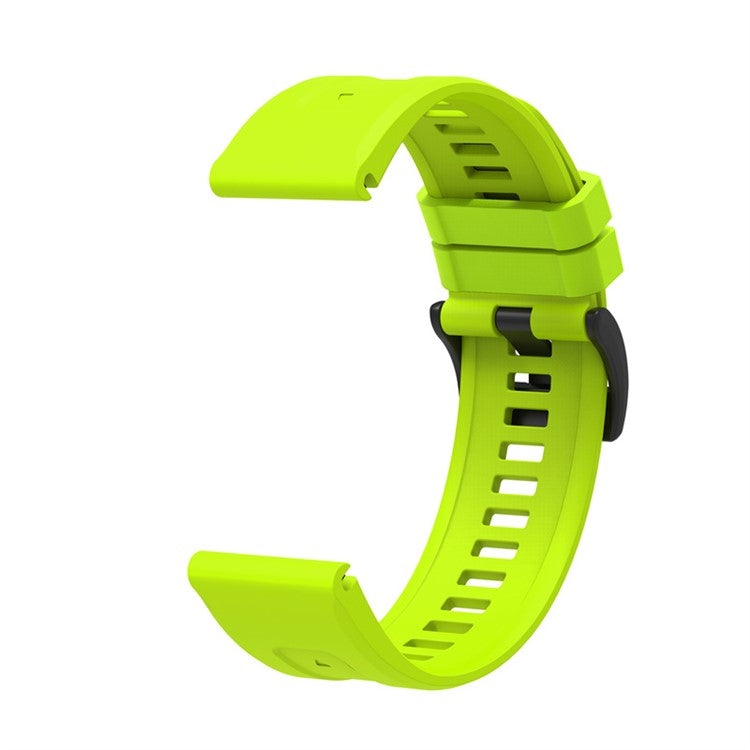 For Garmin Fenix 7X Silicone Watch Band 26mm Quick Release Metal Buckle Strap Replacement - Green