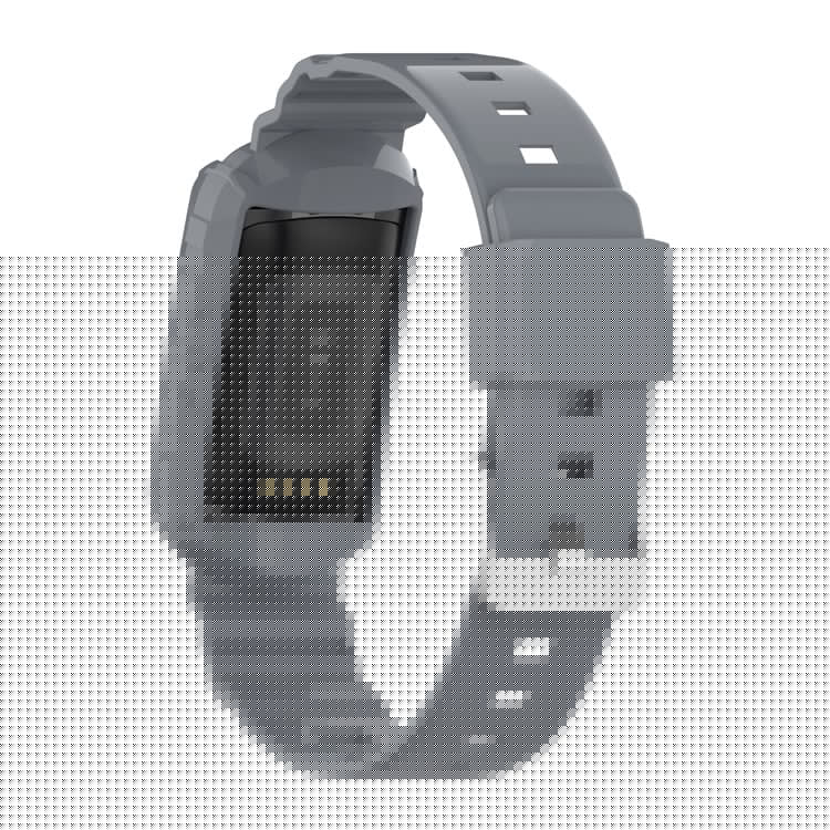 For Fitbit Charge 6 / 5 Silicone Watch Band Adjustable Wrist Strap with Anti-scratch Watch Case - Grey