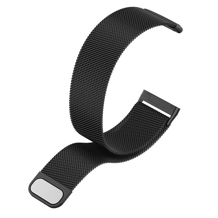 For Fitbit Versa 4 / Sense 2 Replacement Watch Strap Metal Milanese Smart Watchband, Size: S - Black