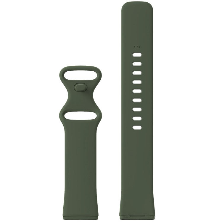 For Fitbit Versa 4 / Sense 2 Smart Watch Silicone Band Solid Color Replacement Wrist Strap, Size: L - Dark Green