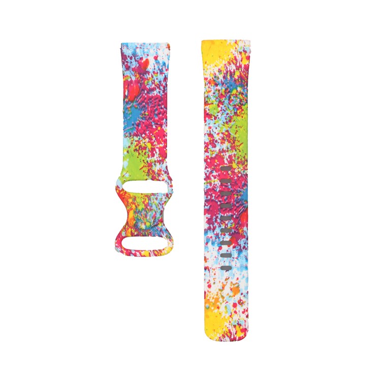 For Fitbit Versa 4 / Sense 2 Pattern Printing Silicone Watch Strap Adjustable Wrist Band Replacement - Style F