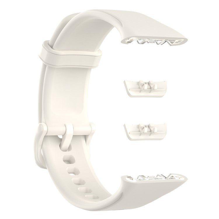 For Oppo Band 2 Soft Silicone Watch Band Adjustable Sport Replacement Strap - White
