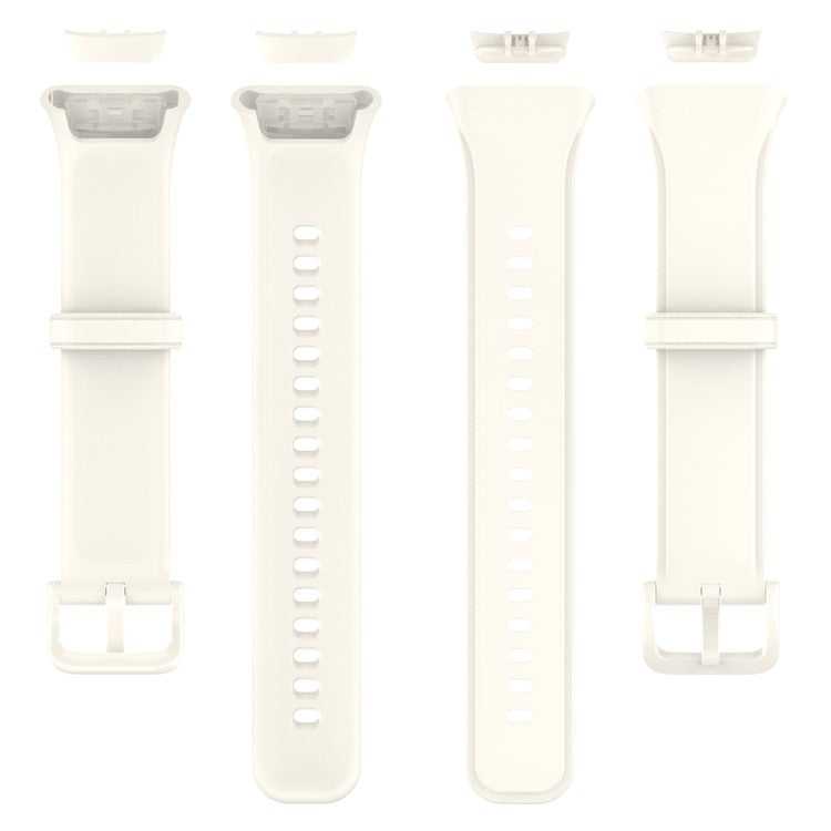 For Oppo Band 2 Soft Silicone Watch Band Adjustable Sport Replacement Strap - White
