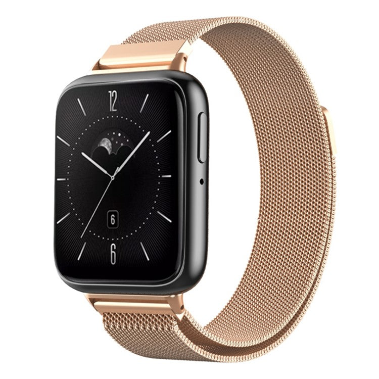 For Oppo Watch 3 Milanese Metal Mesh Strap Replacement Smart Watch Band - Rose Gold
