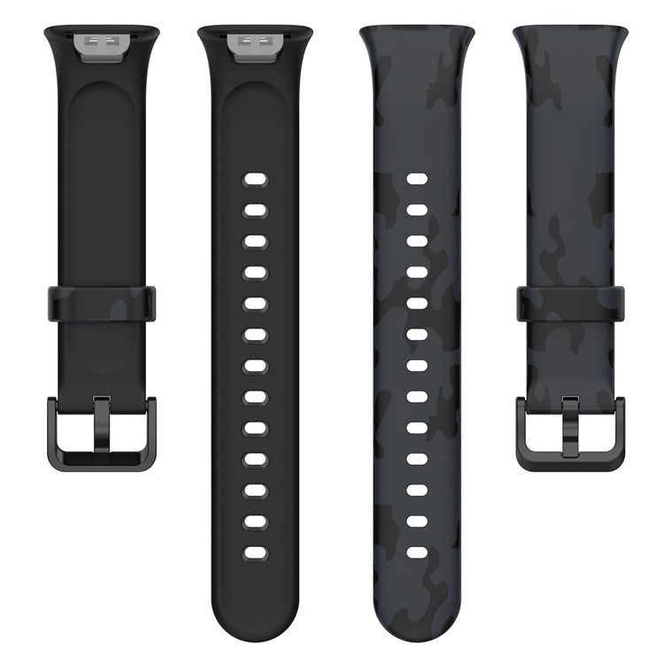 For Xiaomi Mi Band 7 Pro Sport Band Soft Silicone Pattern Printing Replacement Wristband, Standard Size - Camouflage Grey