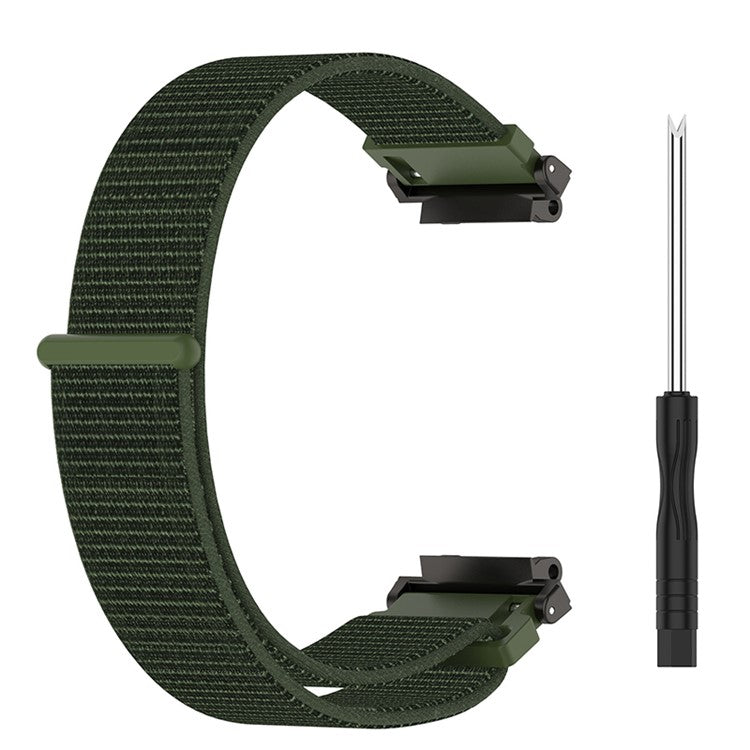 For Huami Amazfit T-Rex 2 Loop Sport Watch Strap Nylon Breathable Replacement Fastening Watchband, Standard Size - Army Green