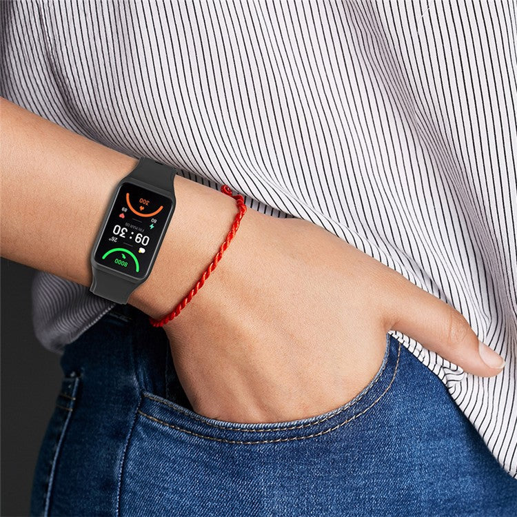 For Oppo Band 2 Soft TPU Watch Band Quick Release Replacement Sports Watch Strap - Red