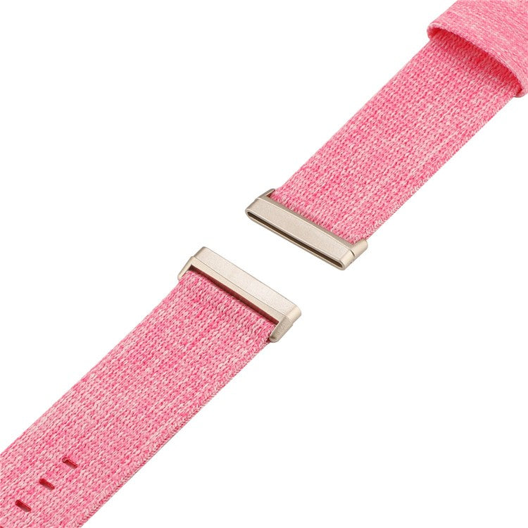 For Fitbit Versa 4 / Sense 2 Nylon Sport Watch Band Breathable Replacement Wrist Strap - Pink