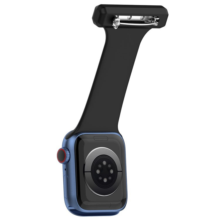For Apple Apple Watch Series 10 46mm / Ultra 2 Ultra 49mm / Series 9 8 7 45mm / 6 5 4 SE (2023) SE (2022) SE 44mm / 3 2 1 42mm, Doctor Nurse Watch Strap Silicone Watchband Hanging Buckle - Black