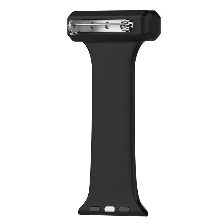 For Apple Apple Watch Series 10 46mm / Ultra 2 Ultra 49mm / Series 9 8 7 45mm / 6 5 4 SE (2023) SE (2022) SE 44mm / 3 2 1 42mm, Doctor Nurse Watch Strap Silicone Watchband Hanging Buckle - Black