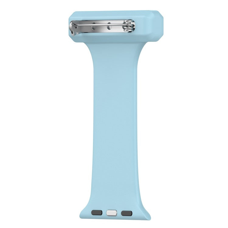 For Apple Watch Series 10 42mm / 9 8 7 41mm / 6 5 4 SE SE (2022) SE (2023) 40mm / 3 2 1 38mm Doctor Nurse Watch Band Silicone Strap Hanging Buckle - Sky Blue