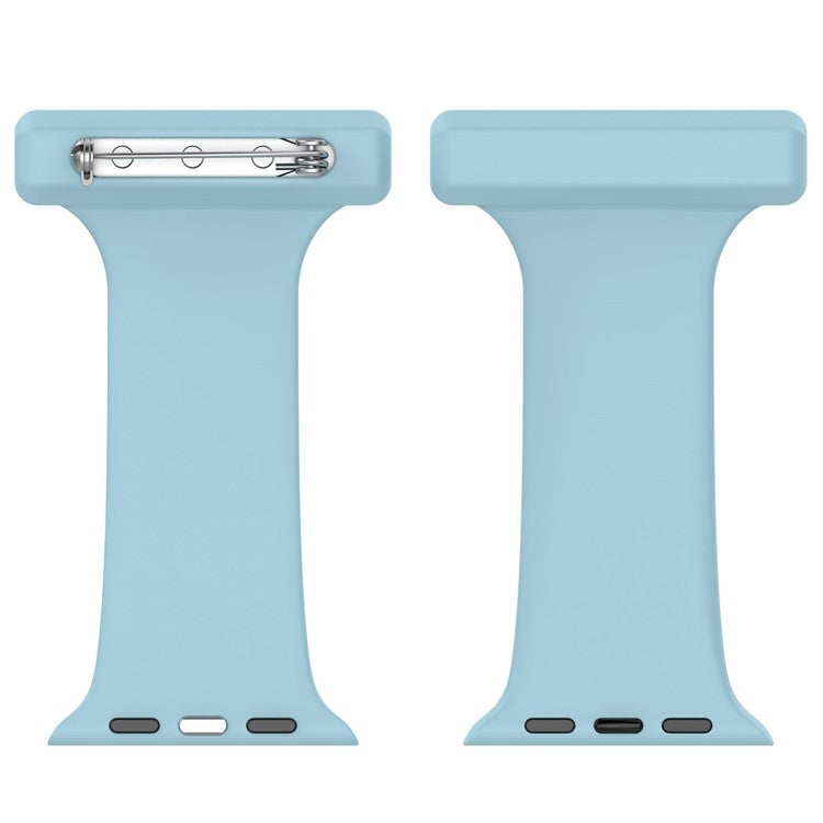 For Apple Watch Series 10 42mm / 9 8 7 41mm / 6 5 4 SE SE (2022) SE (2023) 40mm / 3 2 1 38mm Doctor Nurse Watch Band Silicone Strap Hanging Buckle - Sky Blue