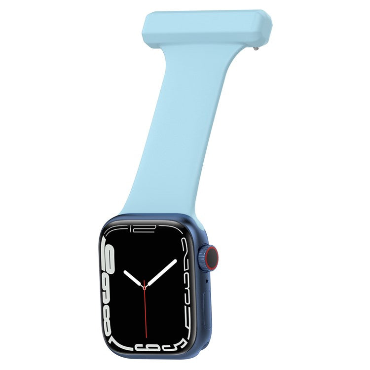 For Apple Watch Series 10 42mm / 9 8 7 41mm / 6 5 4 SE SE (2022) SE (2023) 40mm / 3 2 1 38mm Doctor Nurse Watch Band Silicone Strap Hanging Buckle - Sky Blue