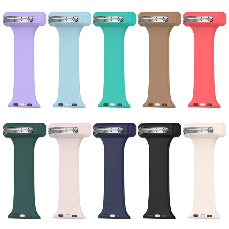 For Apple Watch Series 10 42mm / 9 8 7 41mm / 6 5 4 SE SE (2022) SE (2023) 40mm / 3 2 1 38mm Doctor Nurse Watch Band Silicone Strap Hanging Buckle - Sky Blue