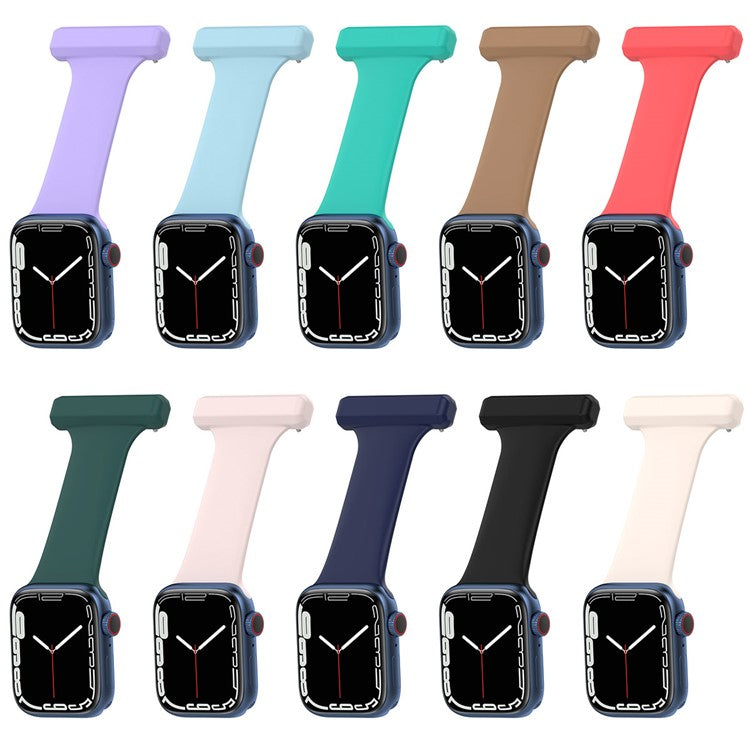 For Apple Watch Series 10 42mm / 9 8 7 41mm / 6 5 4 SE SE (2022) SE (2023) 40mm / 3 2 1 38mm Doctor Nurse Watch Band Silicone Strap Hanging Buckle - Sky Blue