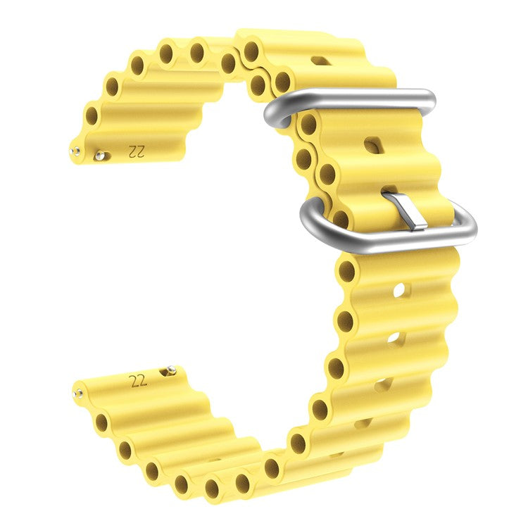 For Samsung Galaxy Watch 5 / Watch 5 Pro 20mm Universal Silicone Watch Strap Solid Color Adjustable Wrist Band - Yellow