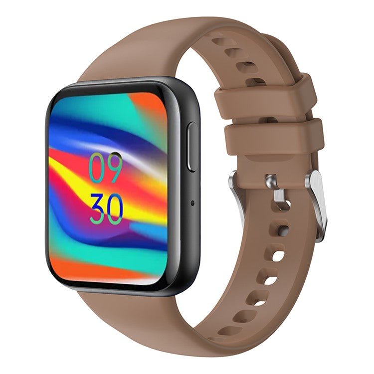 For Oppo Watch 3 Silicone Watch Band Soft Sport Replacement Watch Strap with Silver Buckle - Khaki