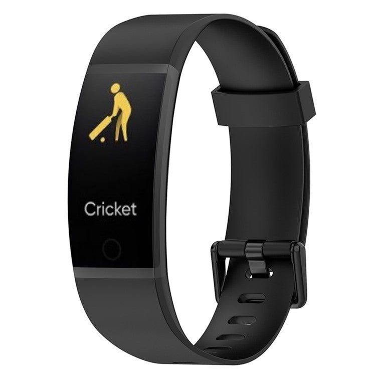 For Realme Band Sport Silicone Watch Strap 18mm Replacement Band Bracelet with Colorful Buckle - Black